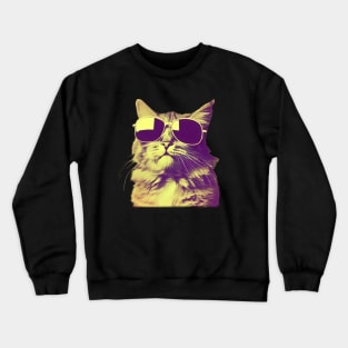 Vintage cat wearing sunglasses Crewneck Sweatshirt